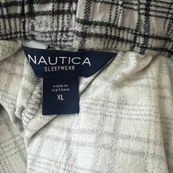 NAUTICA Gray Black Fleece Drawstring Pajama Pants Size XL - Picture 11 of 12